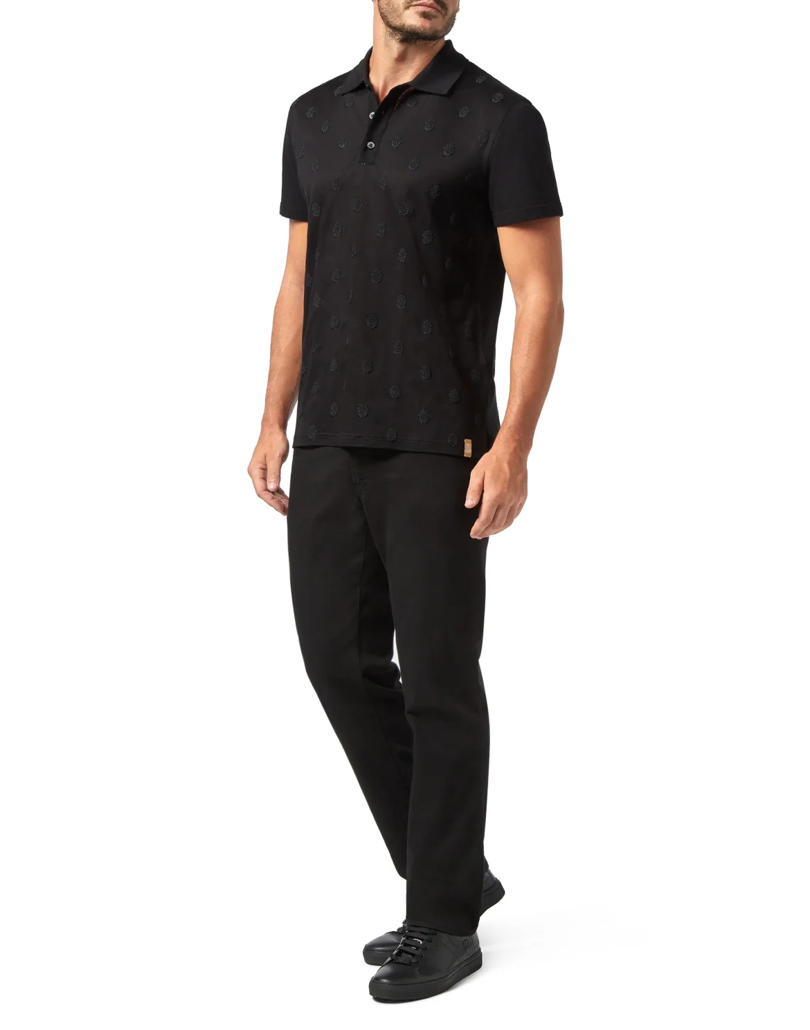 Polo shirt SS All over Crest, цвет: Черный