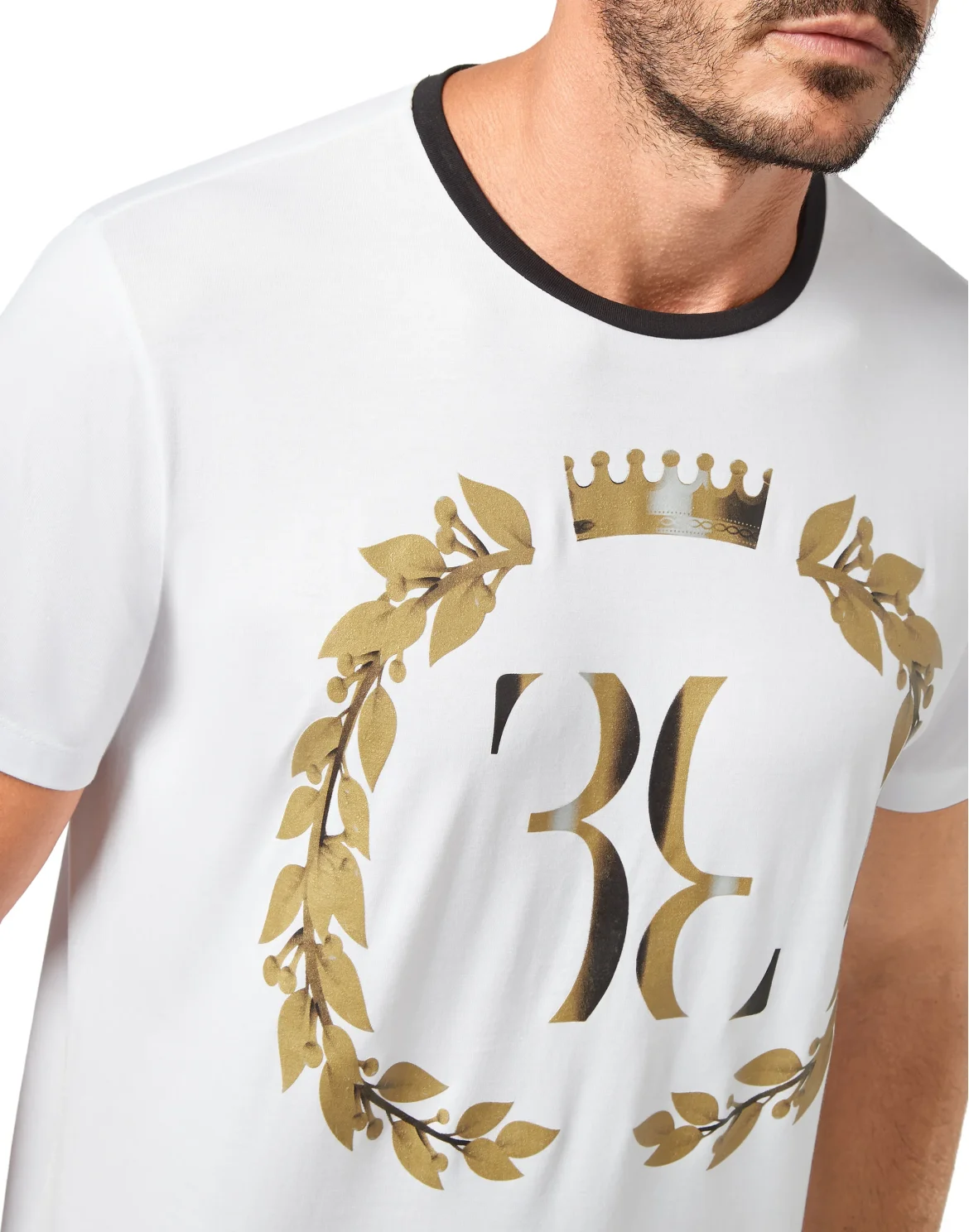 T-shirt Round Neck SS Baroque Double B, цвет: Белый