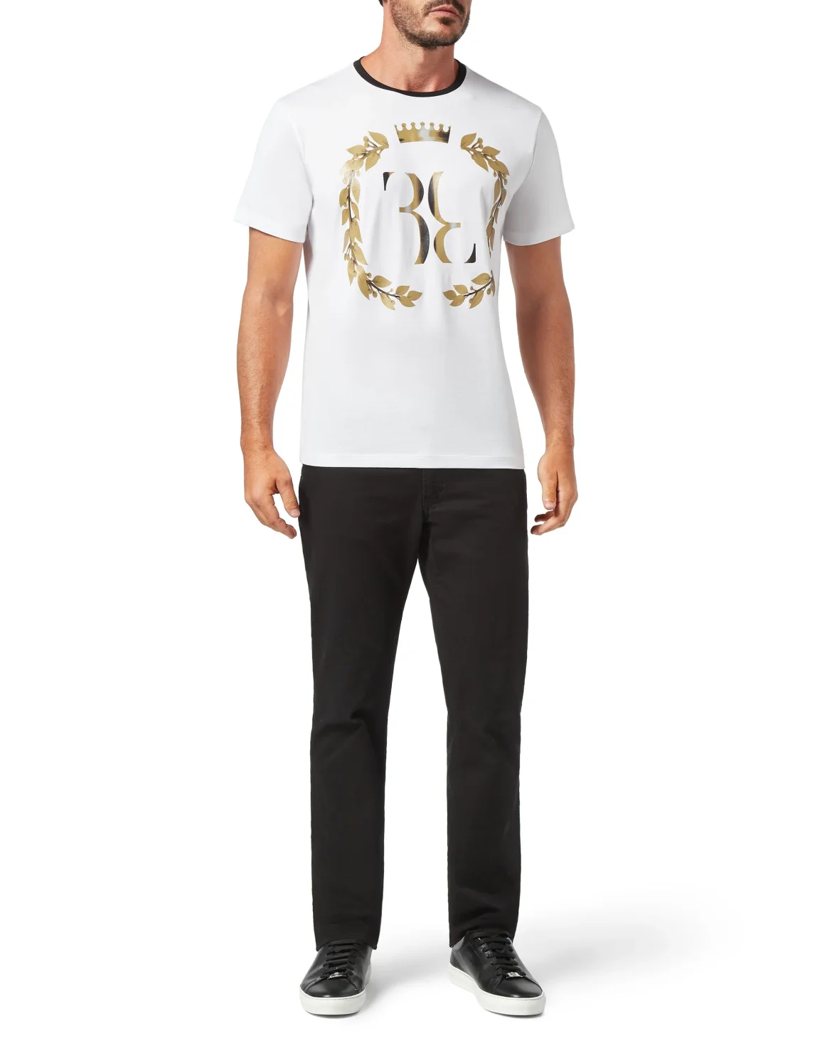 T-shirt Round Neck SS Baroque Double B, цвет: Белый