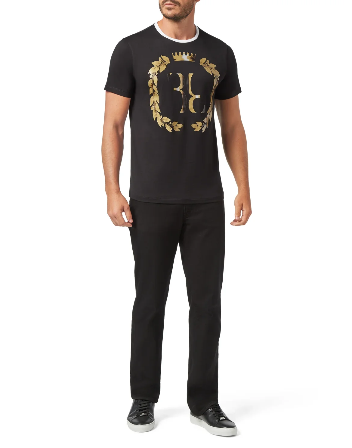 T-shirt Round Neck SS Baroque Double B, цвет: Черный