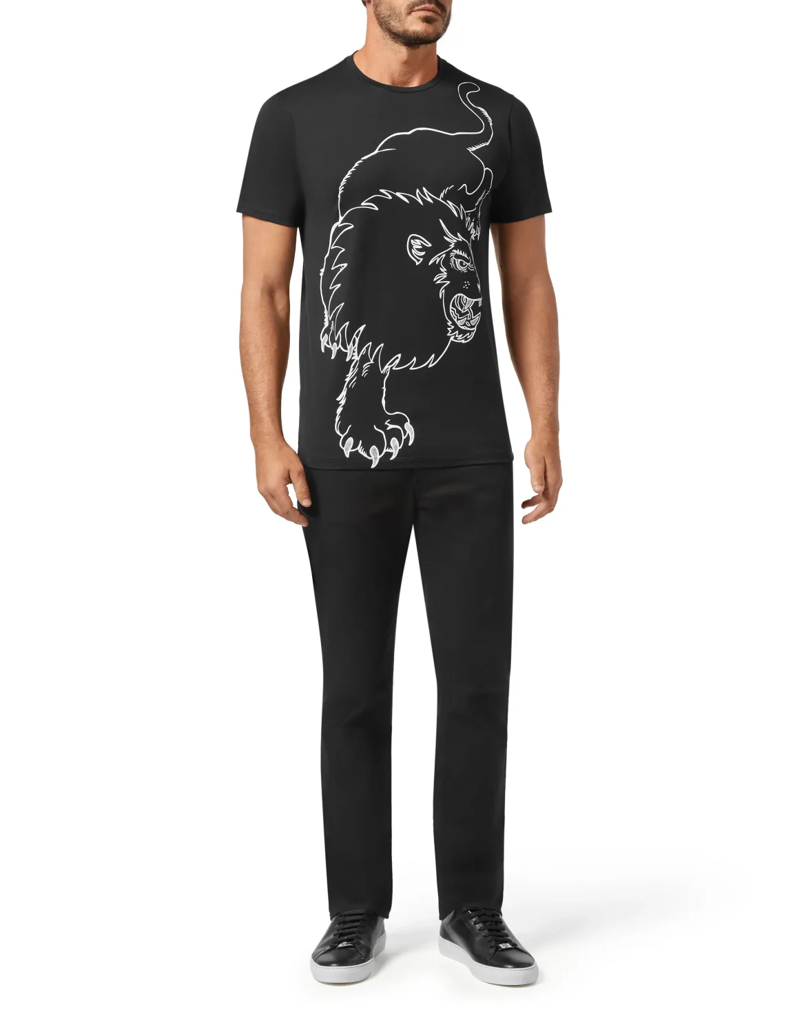T-shirt Round Neck SS Lion, цвет: Черный