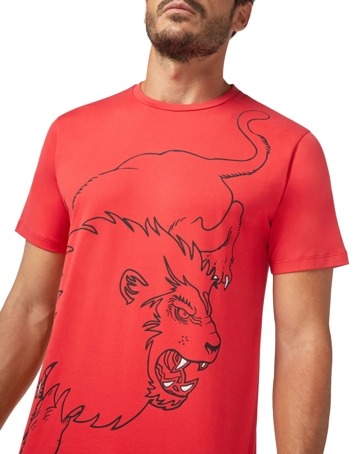 T-shirt Round Neck SS Lion, цвет: Красный