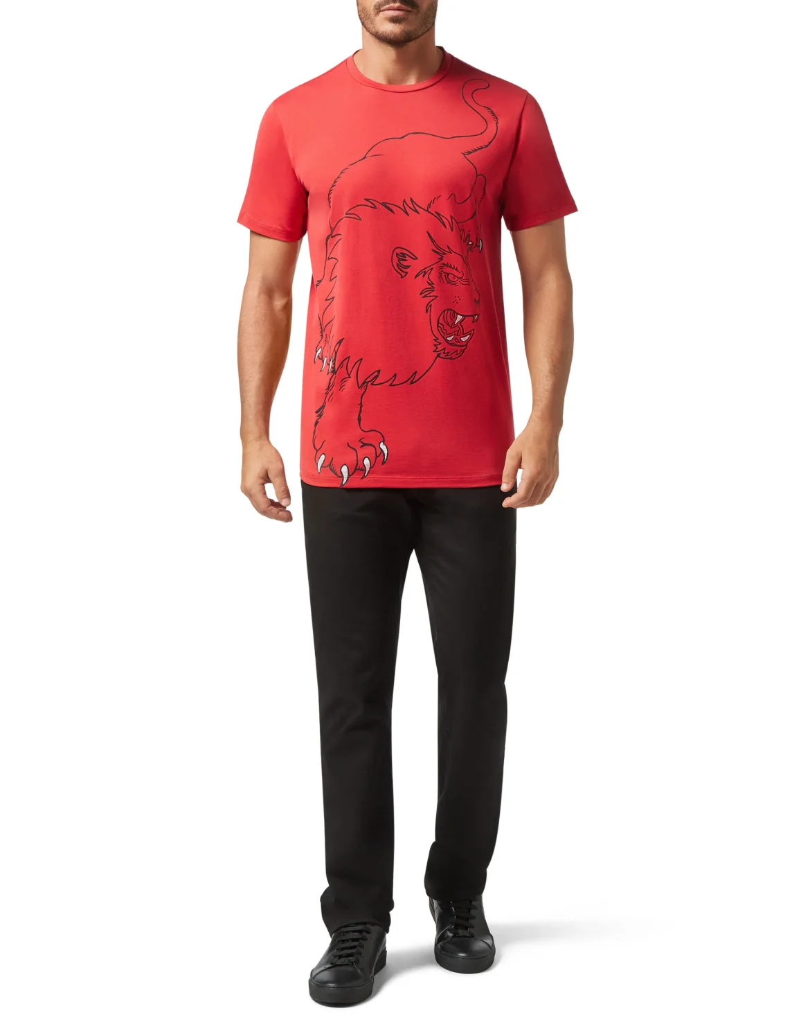 T-shirt Round Neck SS Lion, цвет: Красный
