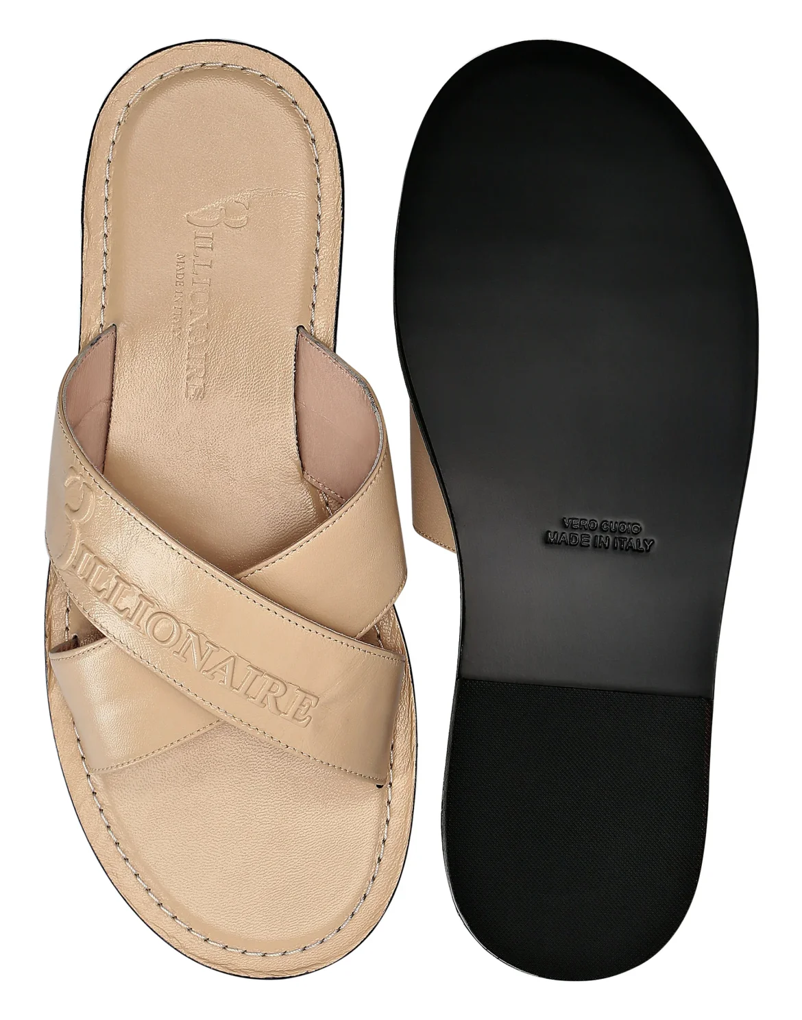 Sandals Flat Logos, цвет: Бежевый