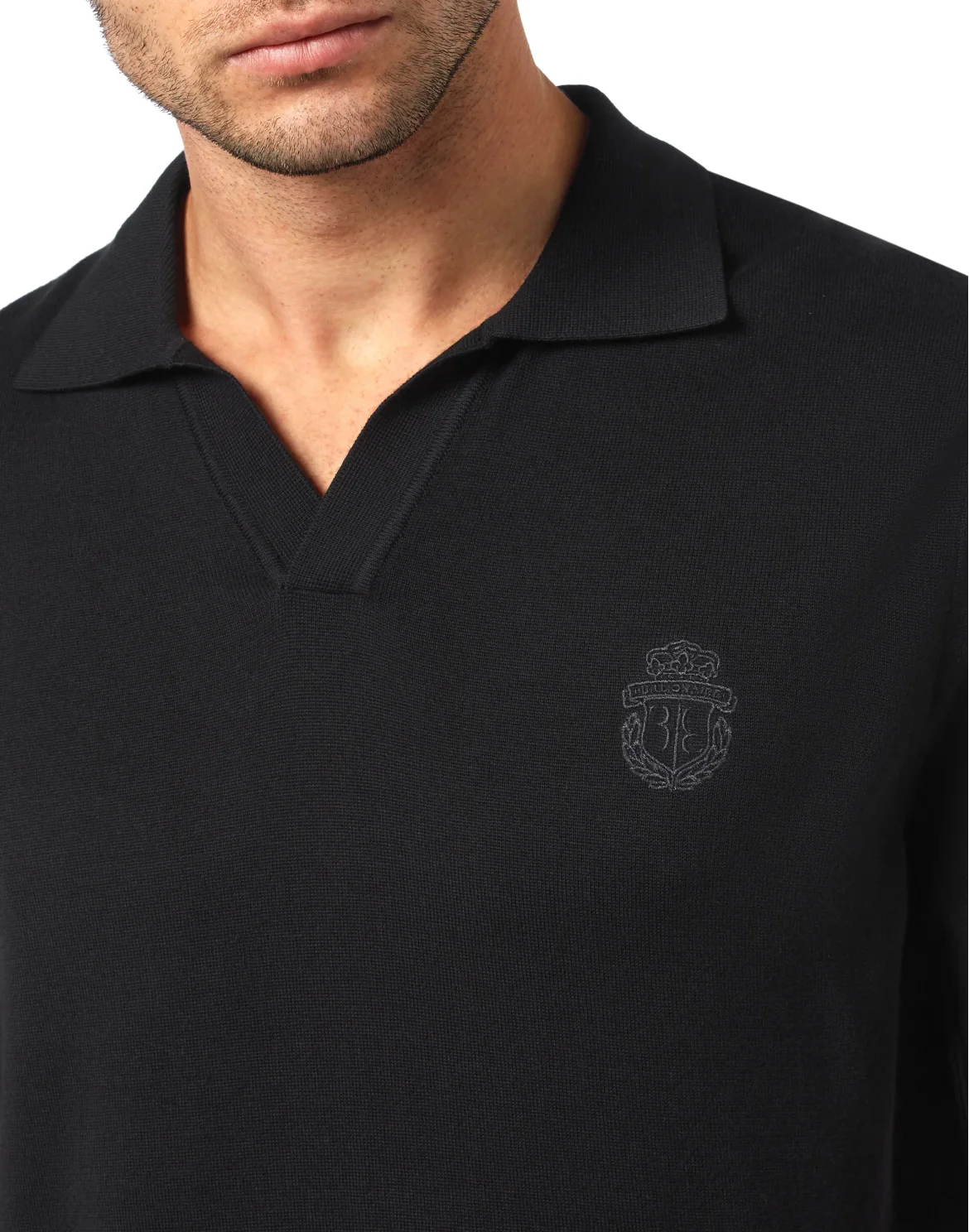 Pullover Polo-Neck SS Crest, цвет: Черный