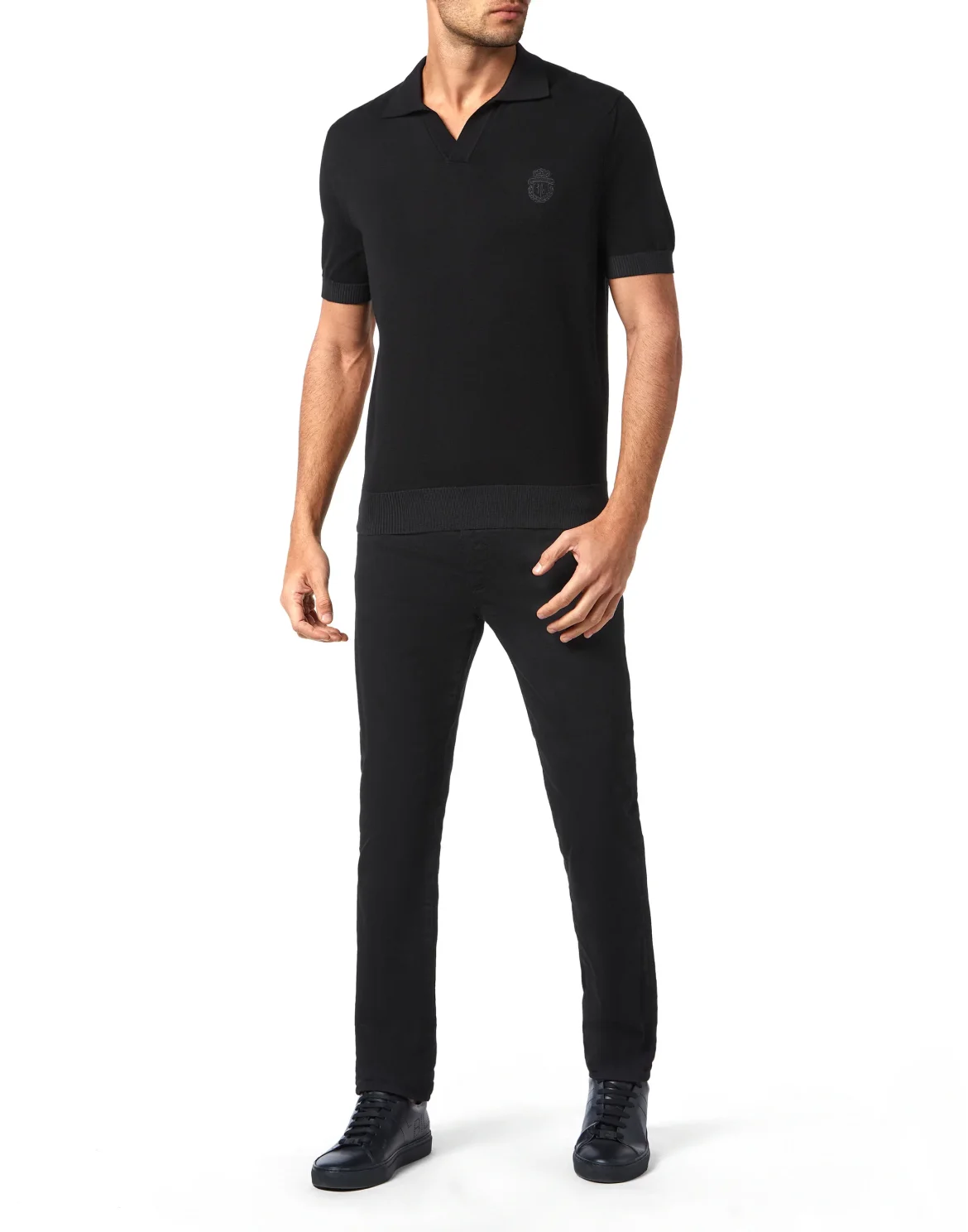 Pullover Polo-Neck SS Crest, цвет: Черный