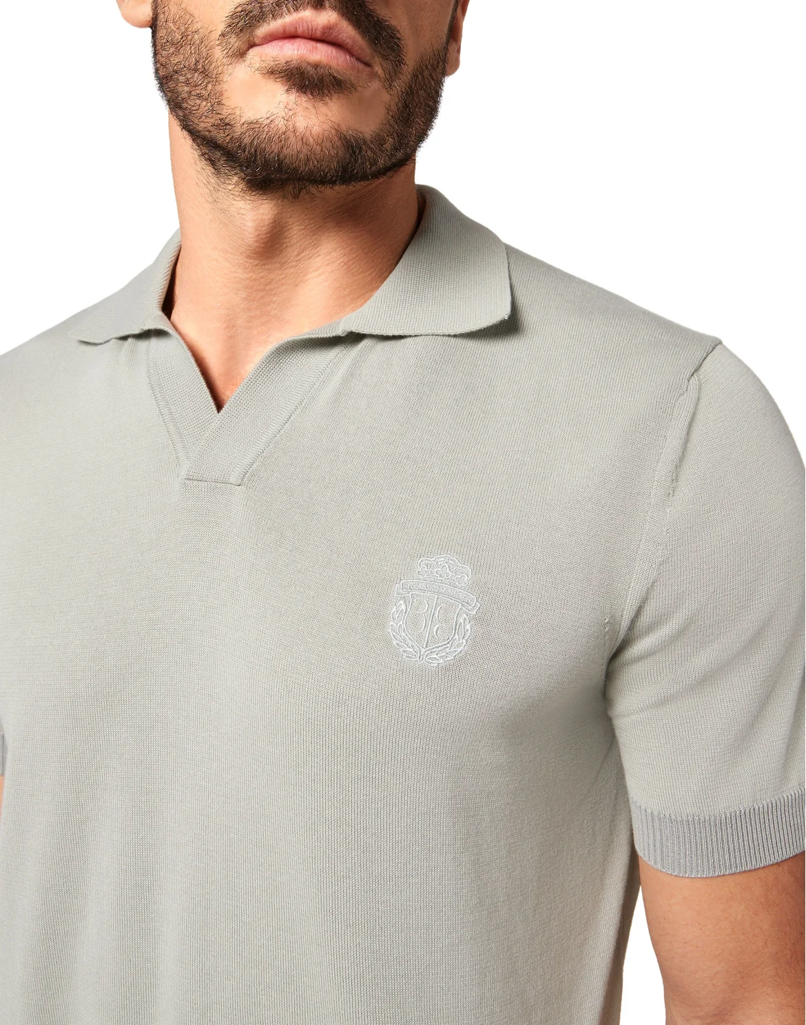Pullover Polo-Neck SS Crest, цвет: Серый