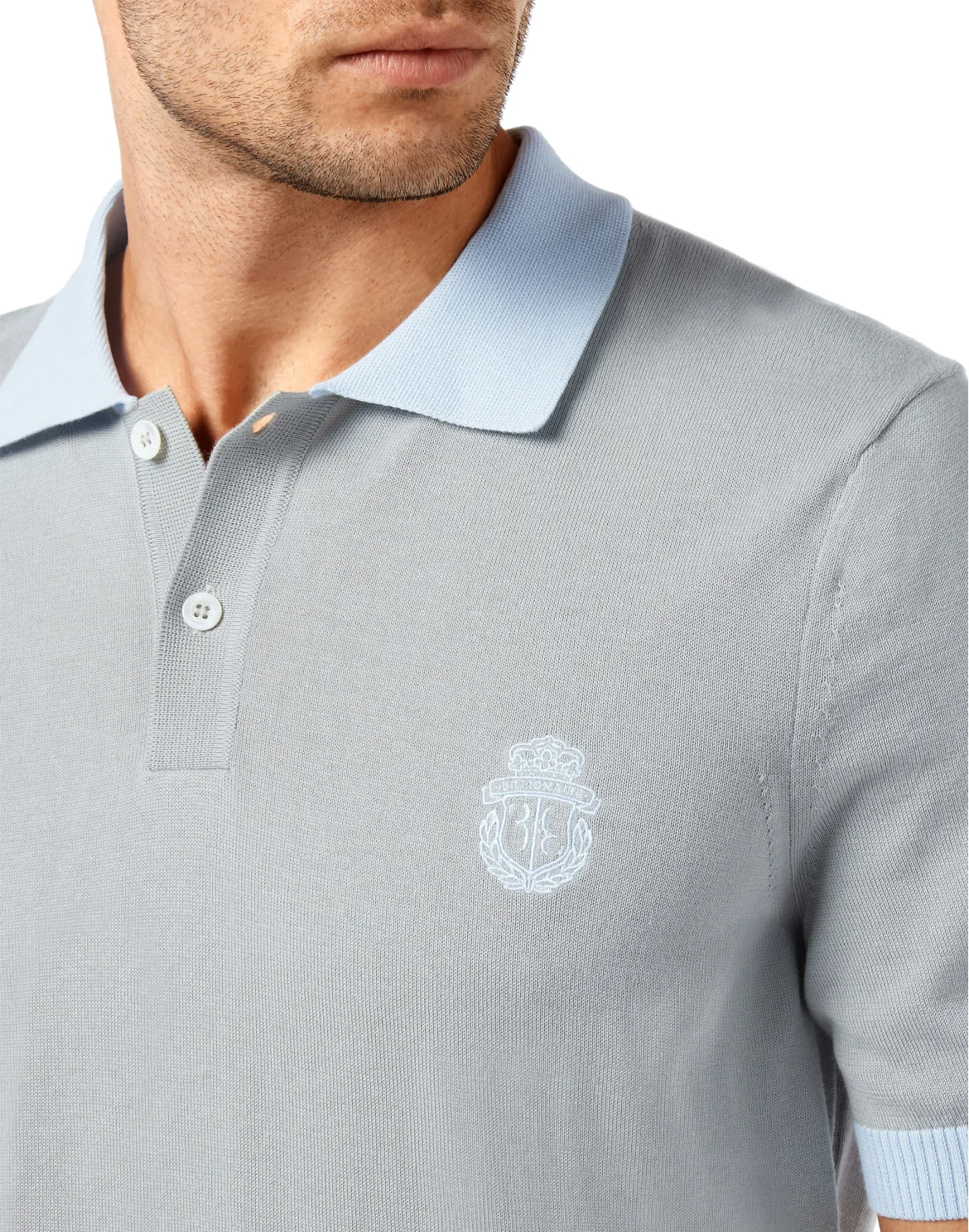 Pullover Polo-Neck SS Crest, цвет: Серый