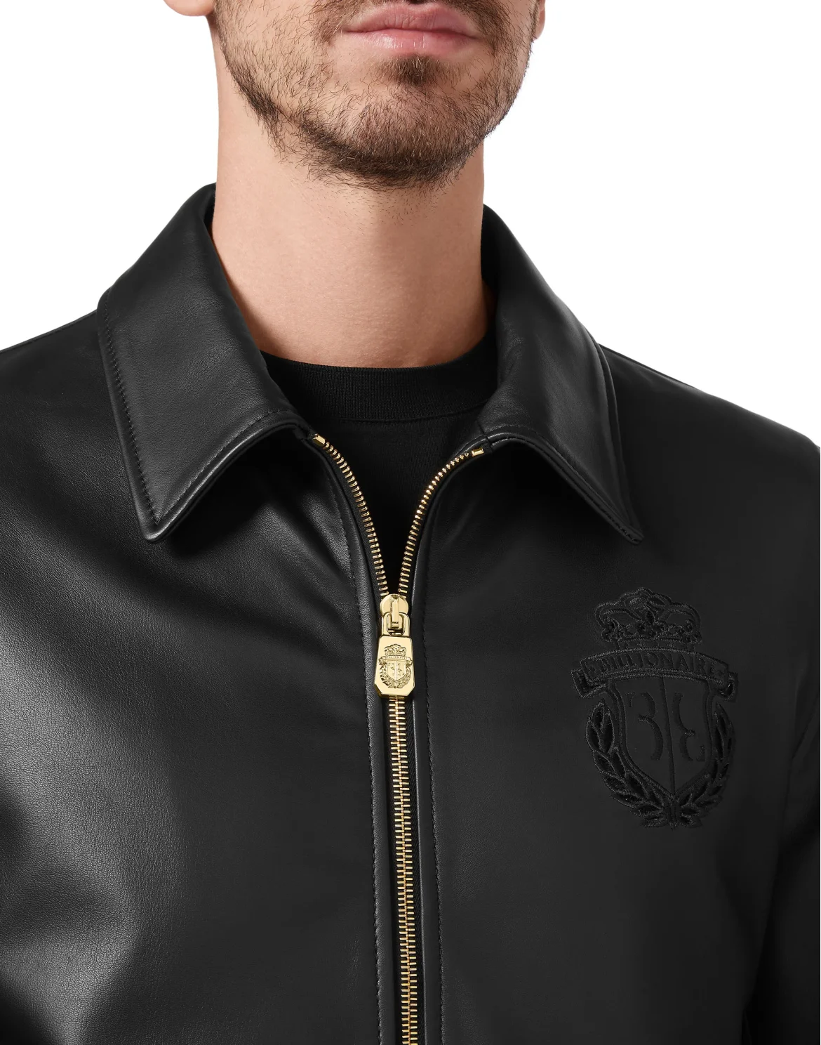 Leather Bomber Crest, цвет: Черный