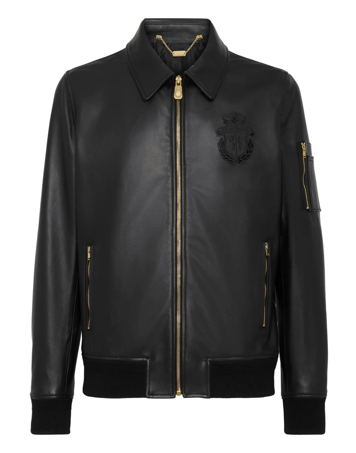 Leather Bomber Crest, цвет: Черный