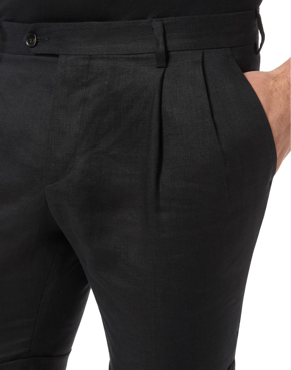 Linen Short Trousers, цвет: Черный