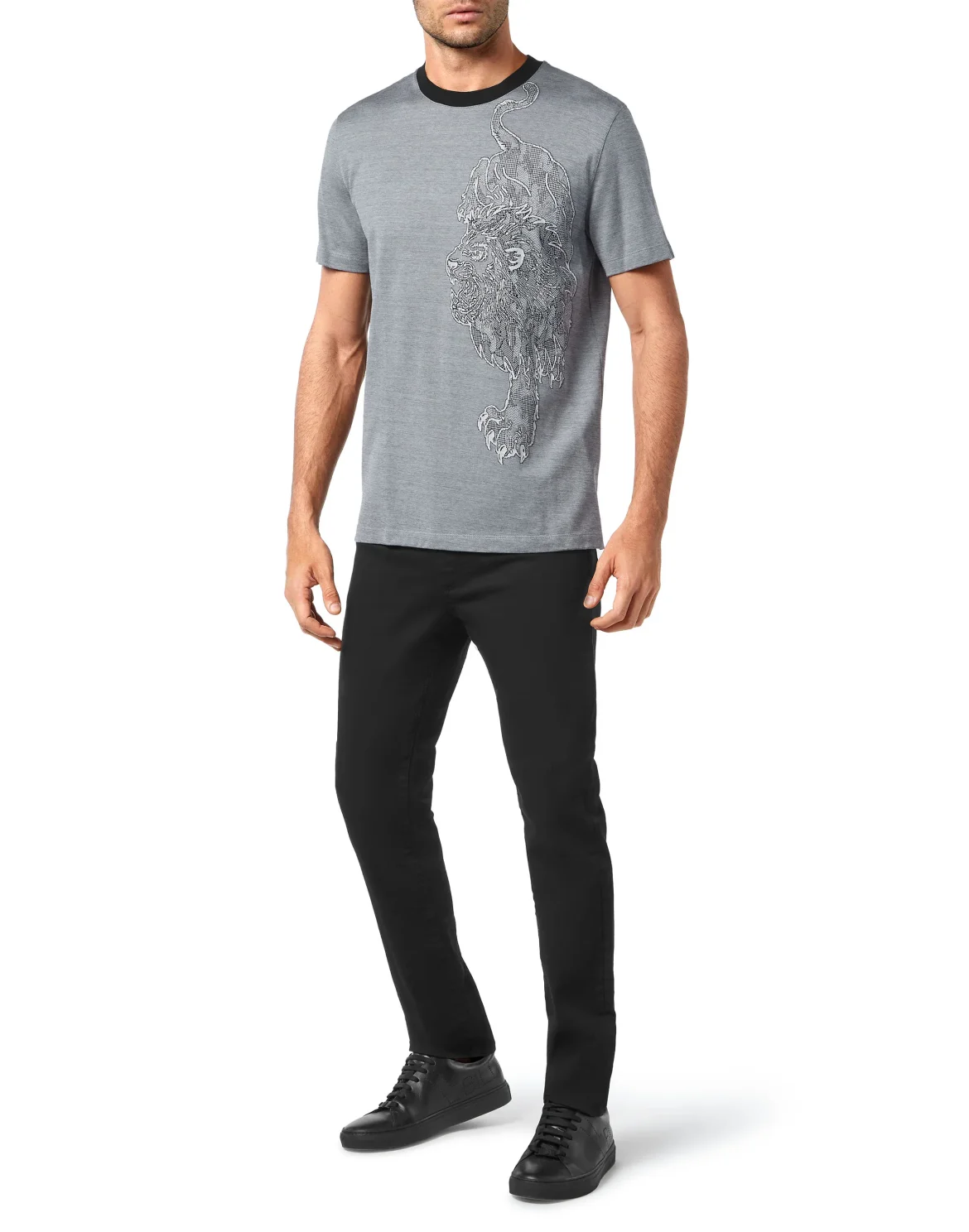 T-shirt Round Neck SS Lion, цвет: Черный