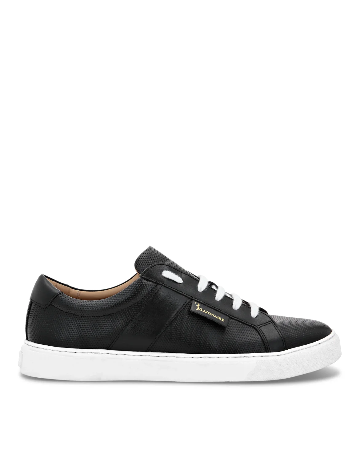 Leather Lo-Top Sneakers, цвет: Черный
