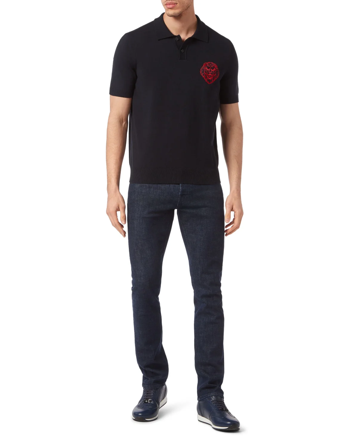 Wool/Cotton Polo SS, цвет: Синий