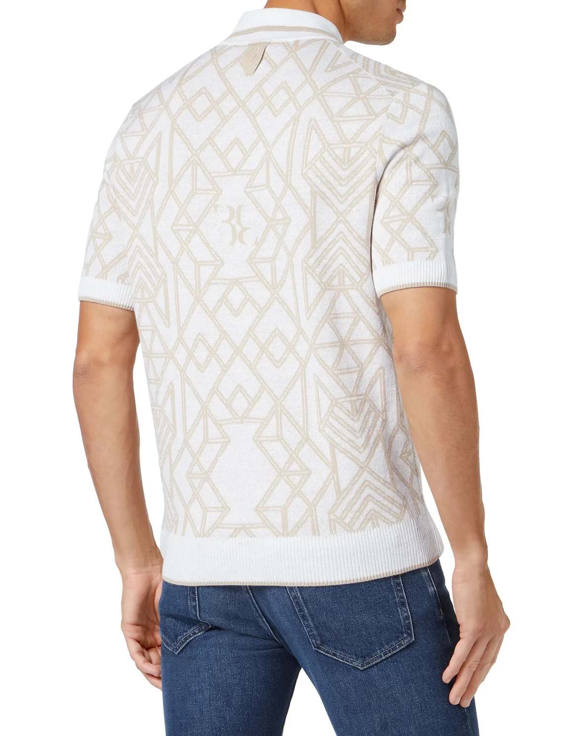Cotton & Lino Zipped Polo Shirt SS, цвет: Белый