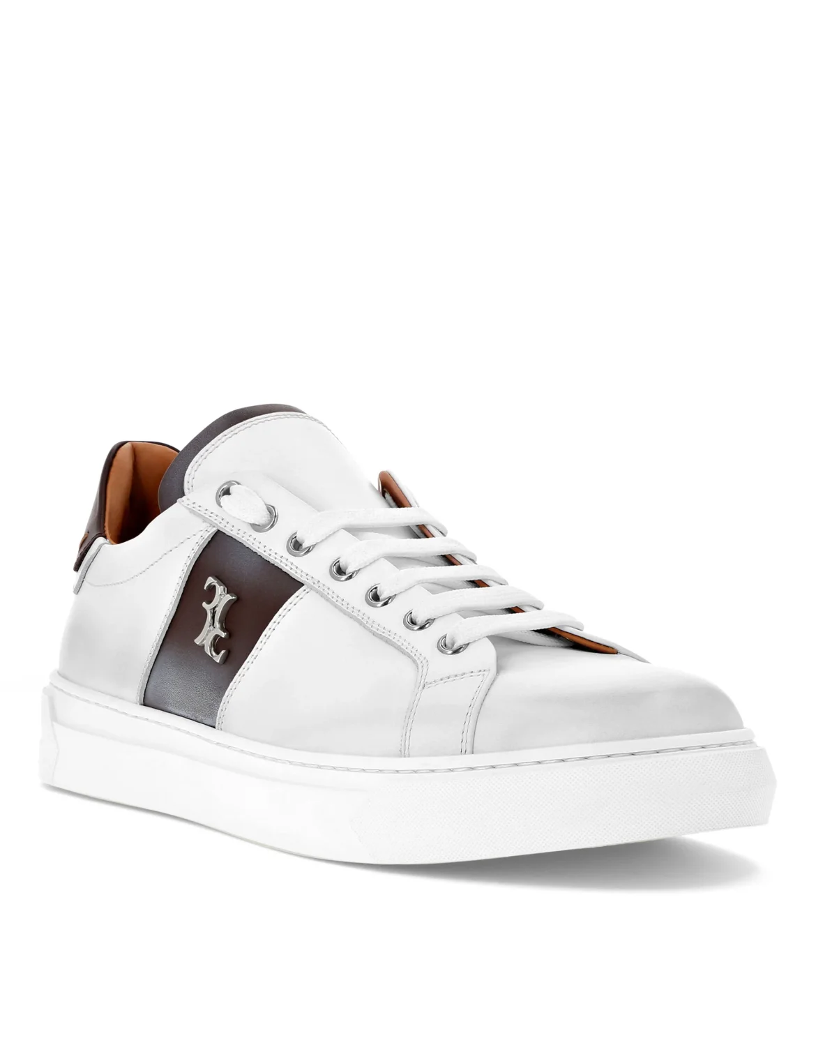 Leather Lo-Top Sneakers, цвет: Коричневый