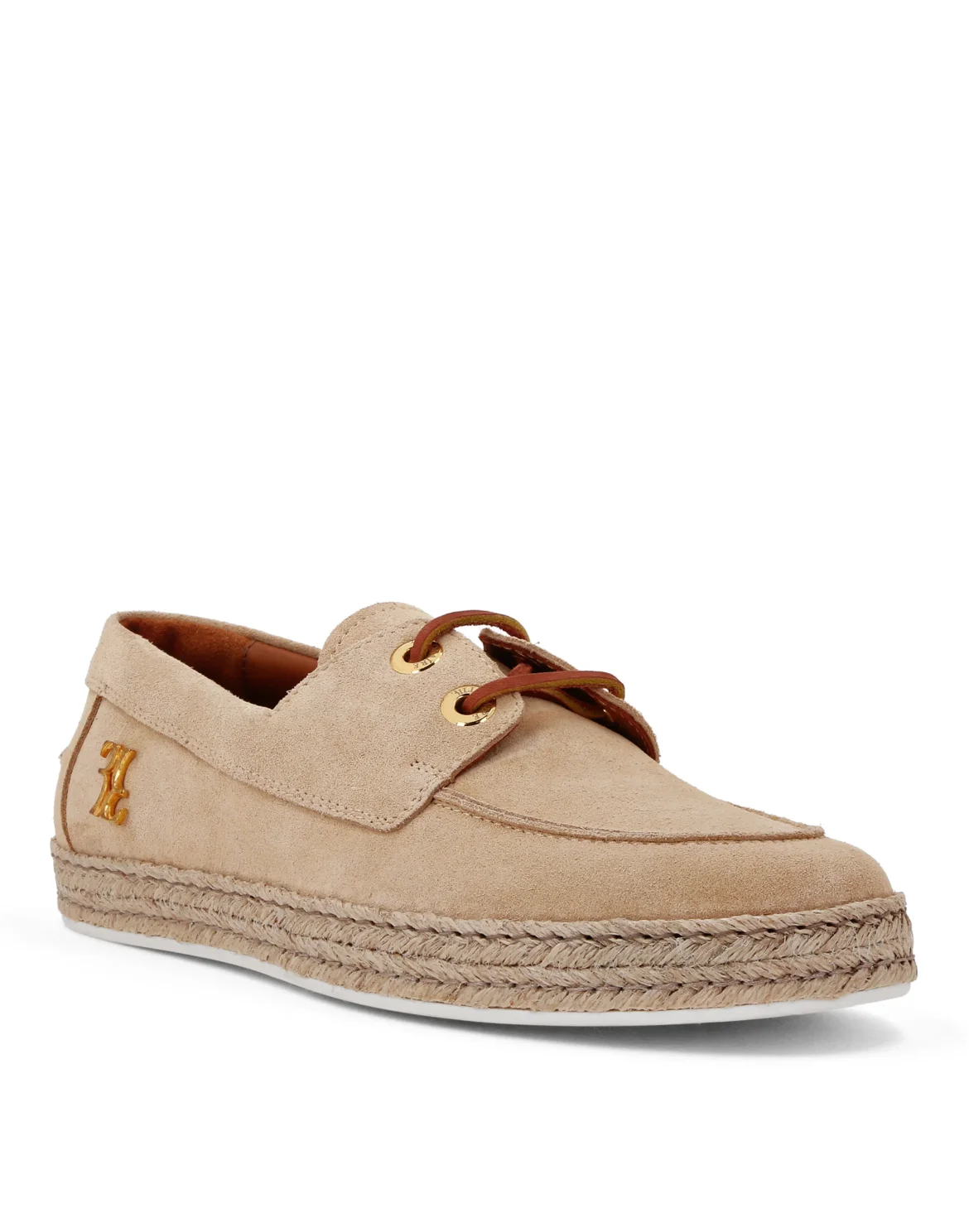 Suade Loafers Rafia, цвет: Бежевый