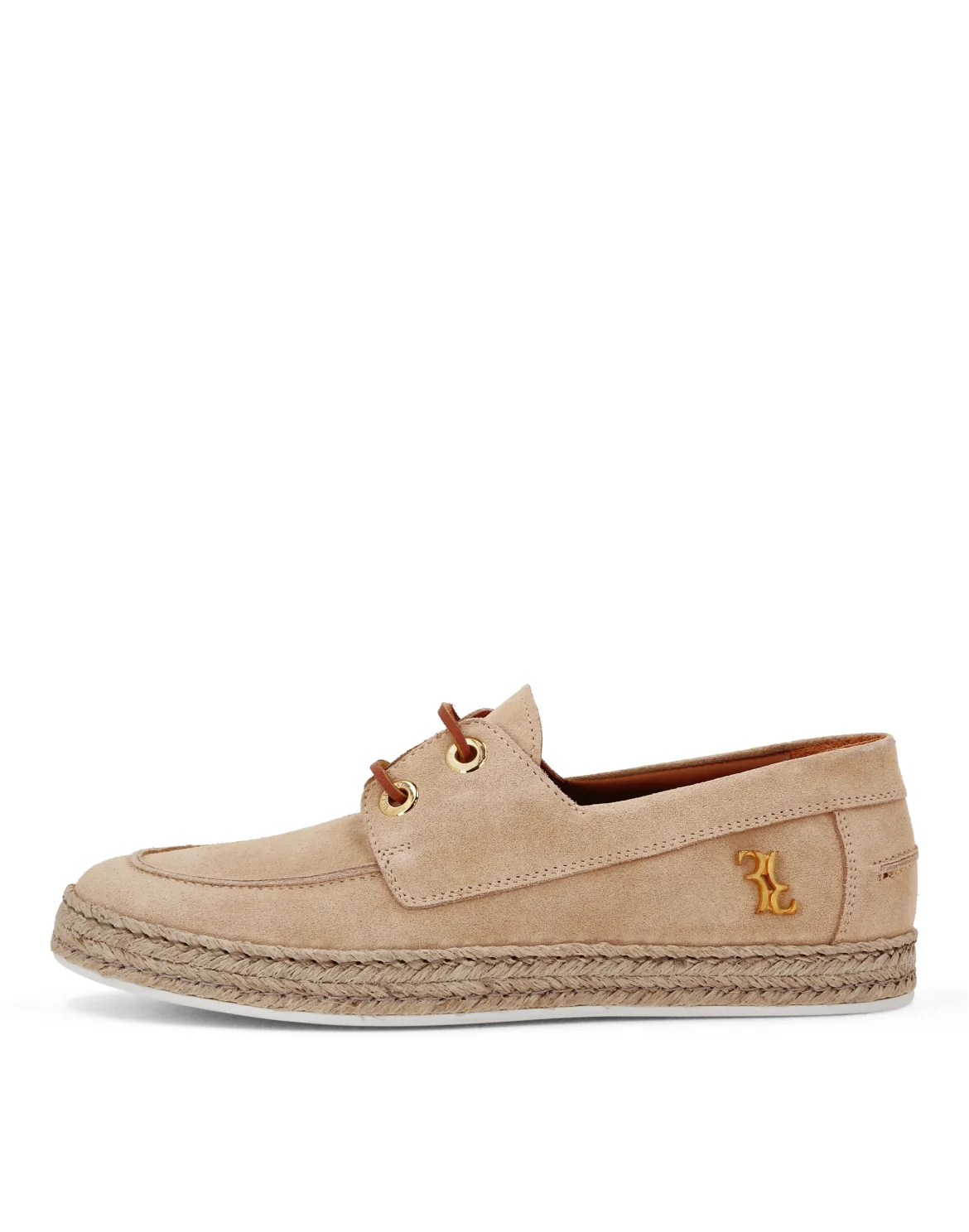 Suade Loafers Rafia, цвет: Бежевый
