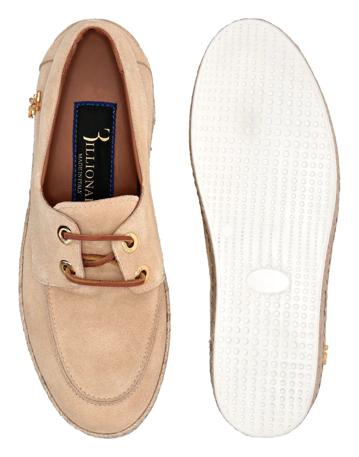 Suade Loafers Rafia, цвет: Бежевый