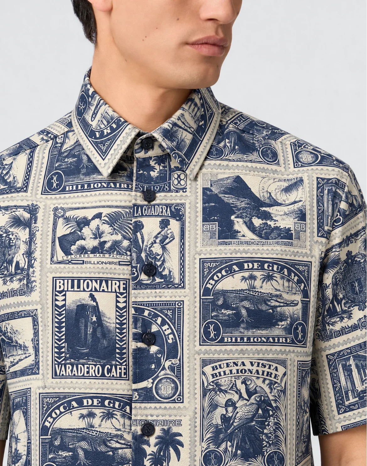 Bowling Shirt Stamps All-Over, цвет: Синий