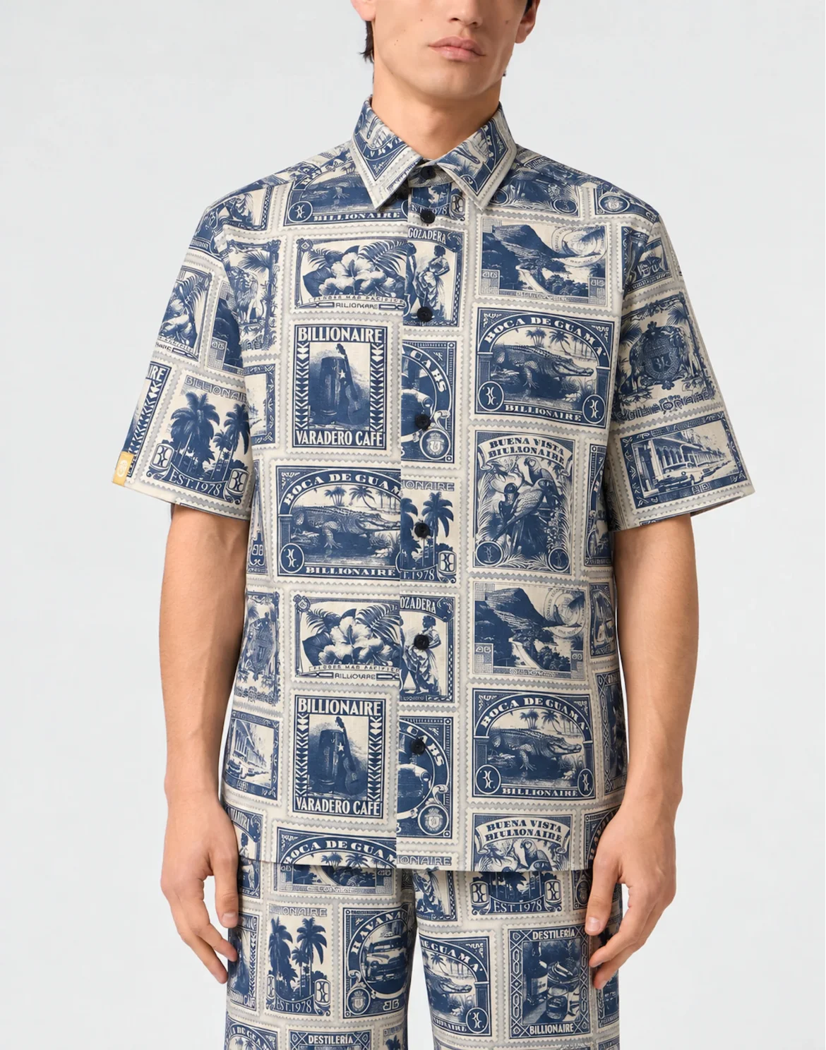Bowling Shirt Stamps All-Over, цвет: Синий