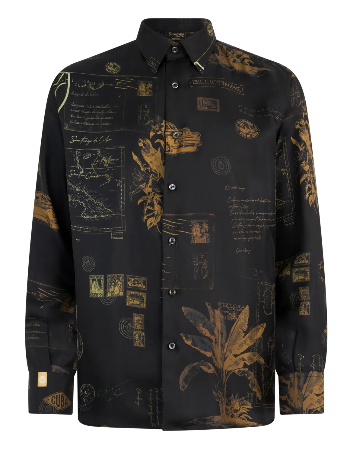Printed Silk Shirt Letter, цвет: Черный