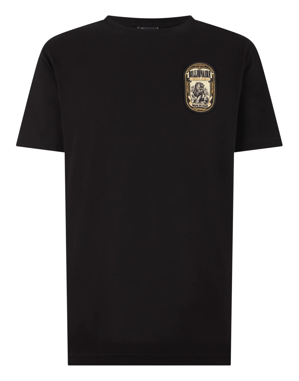 Round-Neck T-Shirt Lion Patch, цвет: Черный