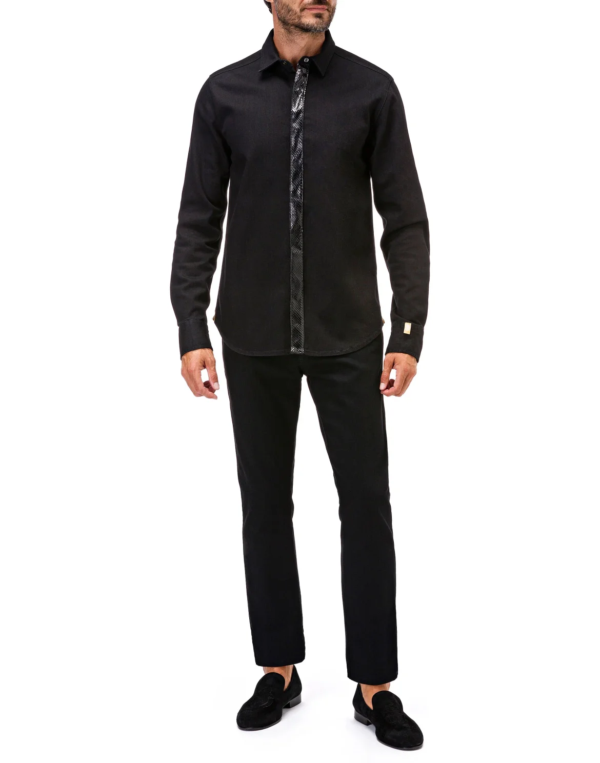 Denim Shirt Ls Crest, цвет: Черный