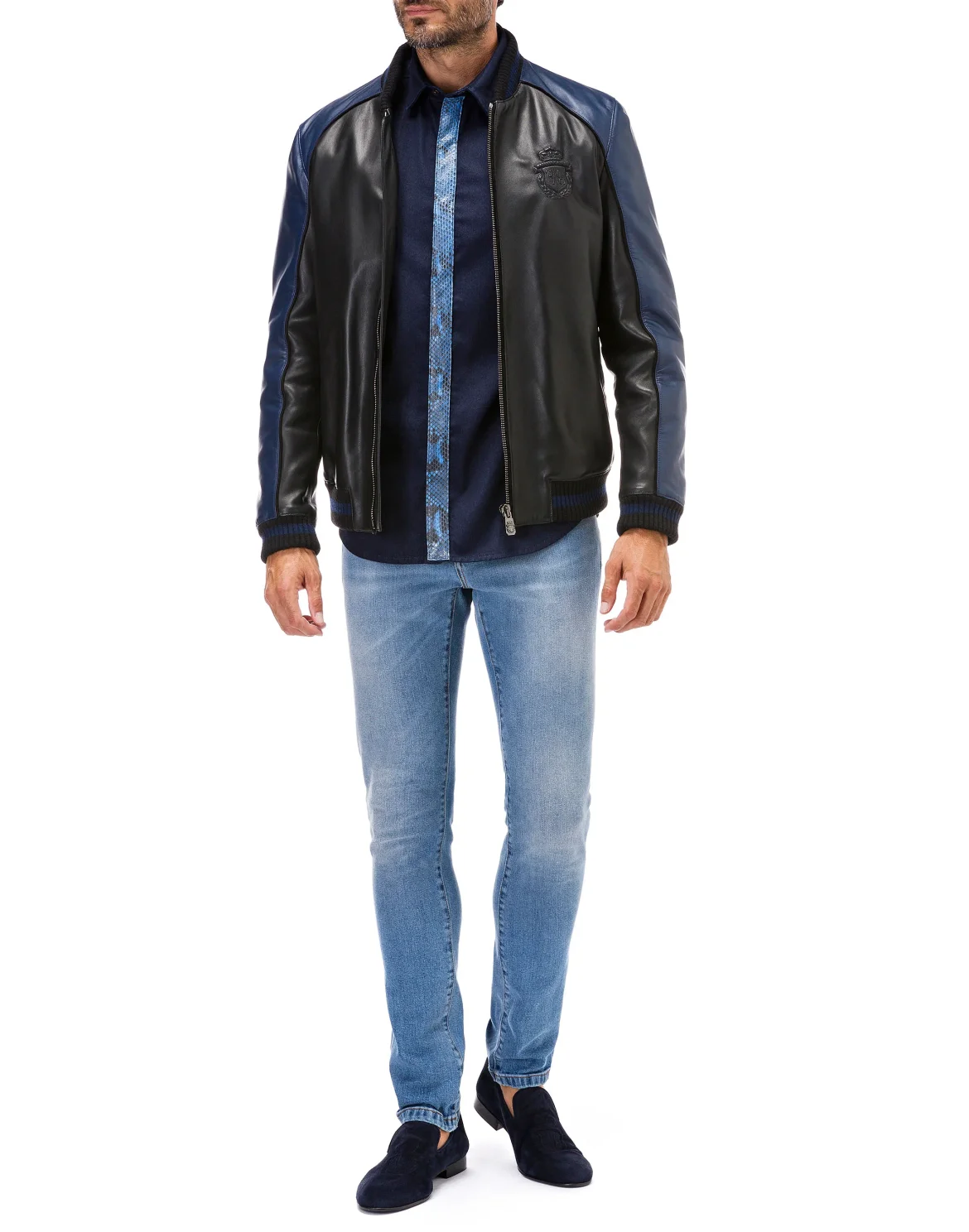 Denim Shirt Ls Crest, цвет: Синий