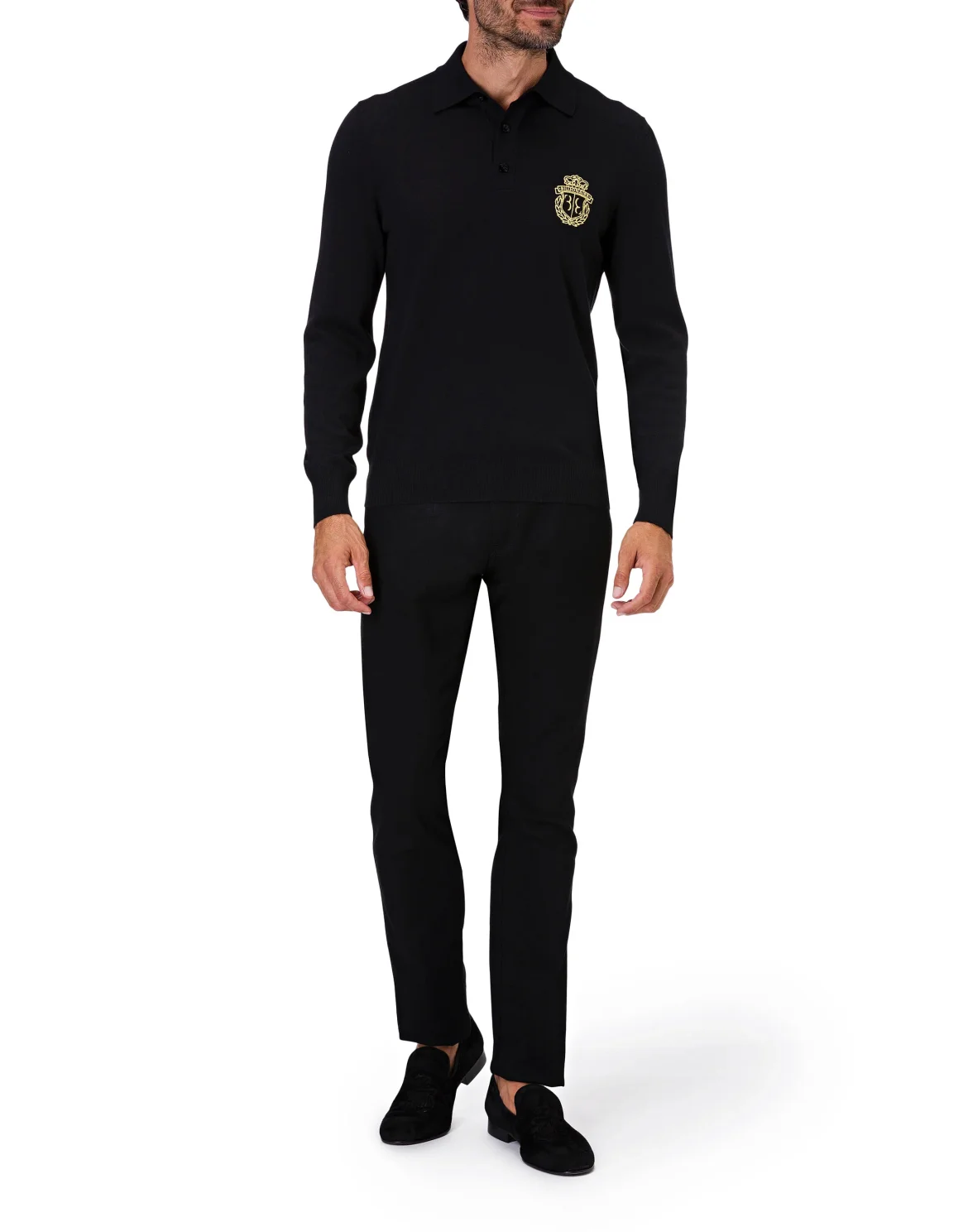 Pullover Polo-Neck LS Crest, цвет: Черный