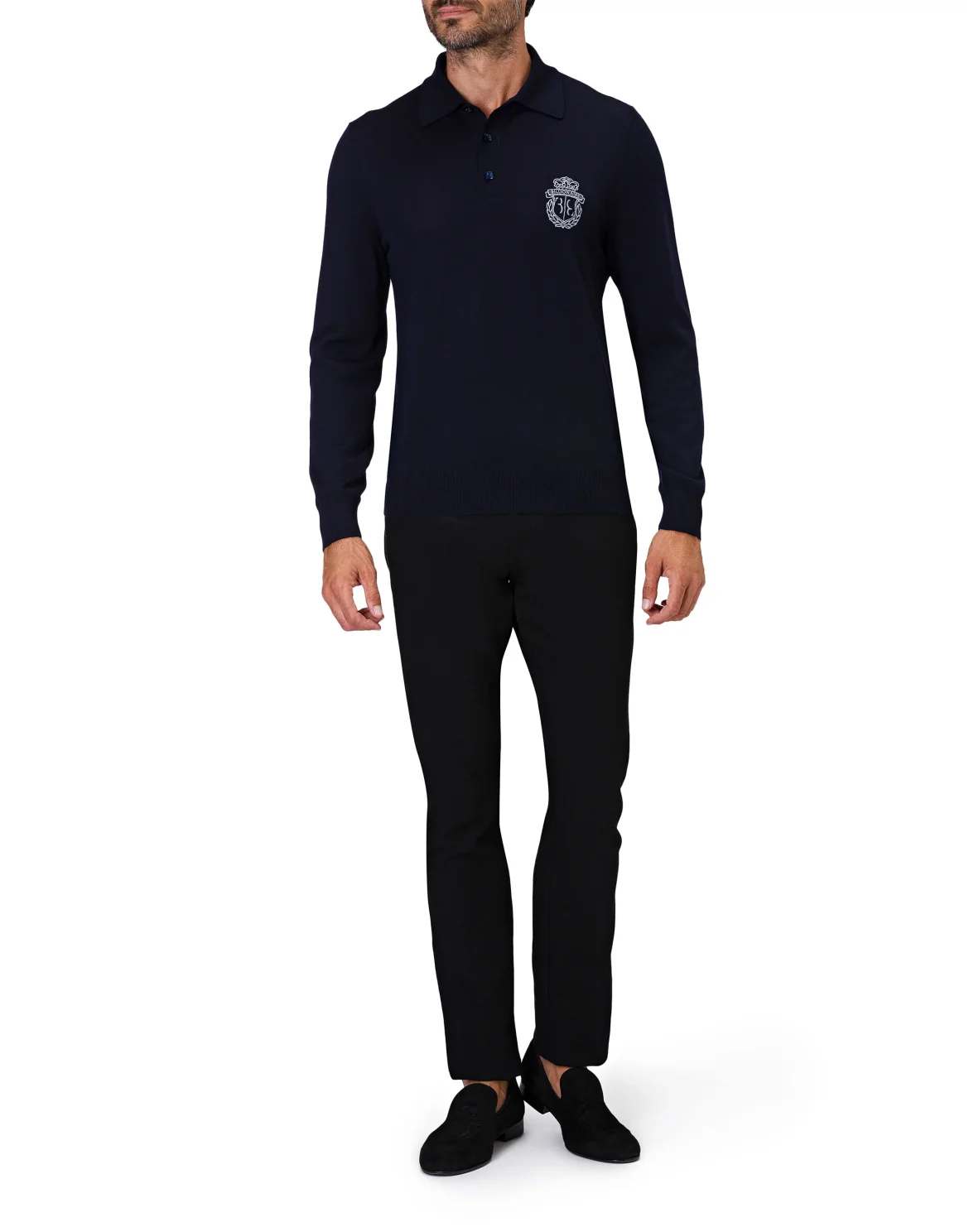Pullover Polo-Neck LS Crest, цвет: Синий