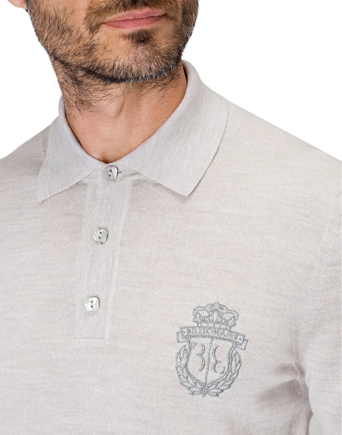 Pullover Polo-Neck LS Crest, цвет: Серый