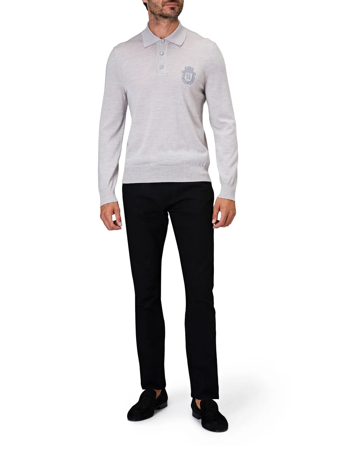 Pullover Polo-Neck LS Crest, цвет: Серый