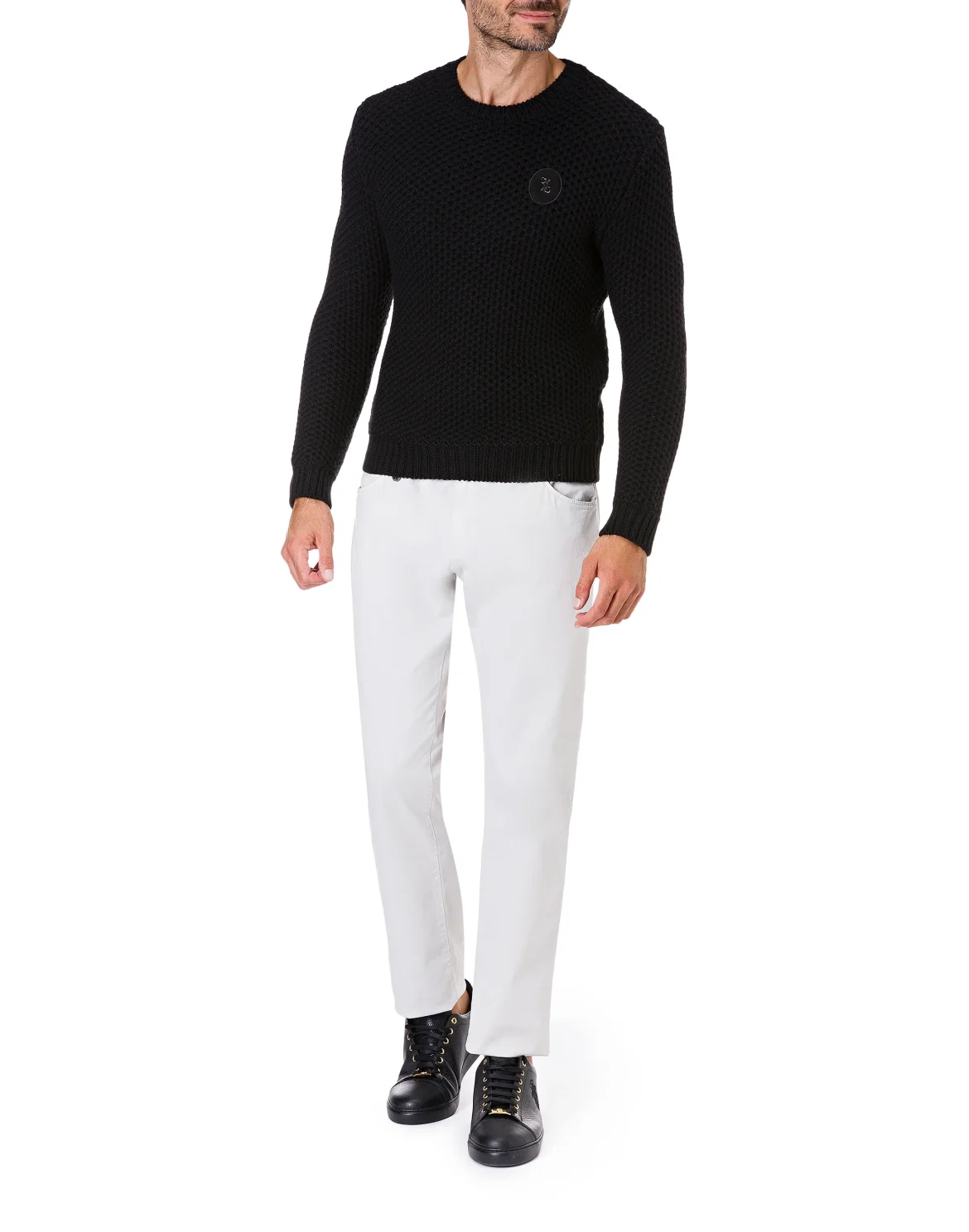 Pullover Round Neck LS Double B, цвет: Черный