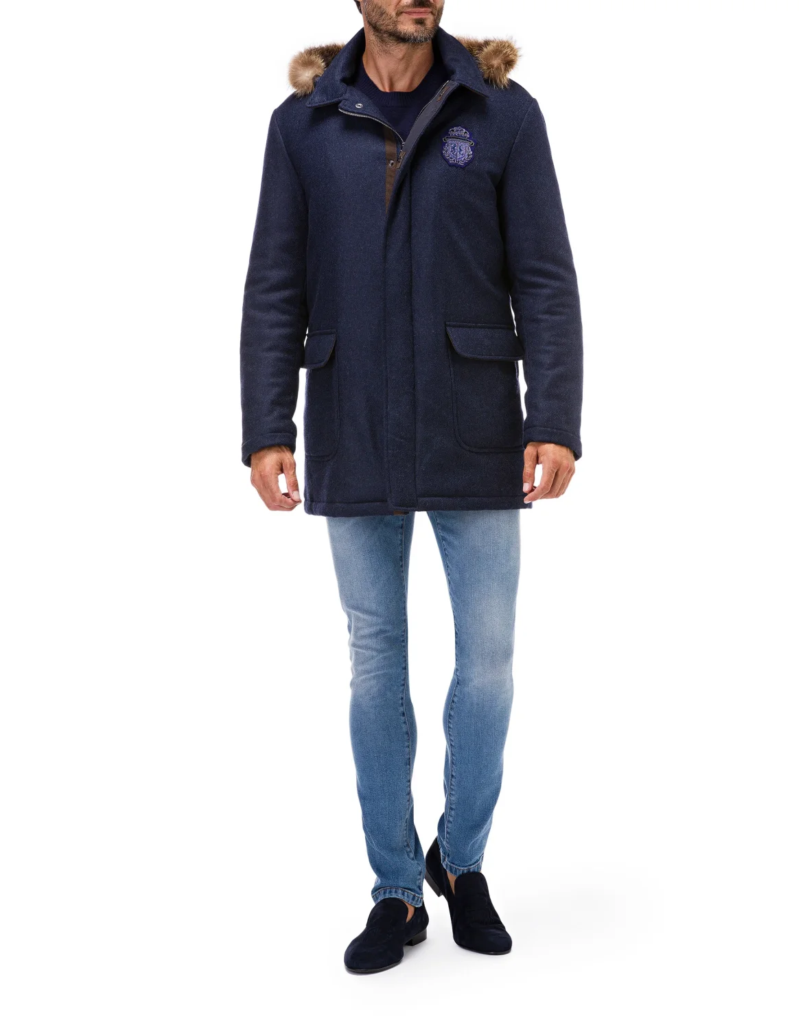 Pullover Round Neck LS Crest, цвет: Синий