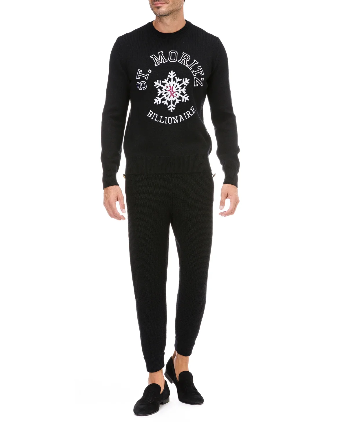 Pullover Round Neck LS Winter Club, цвет: Черный