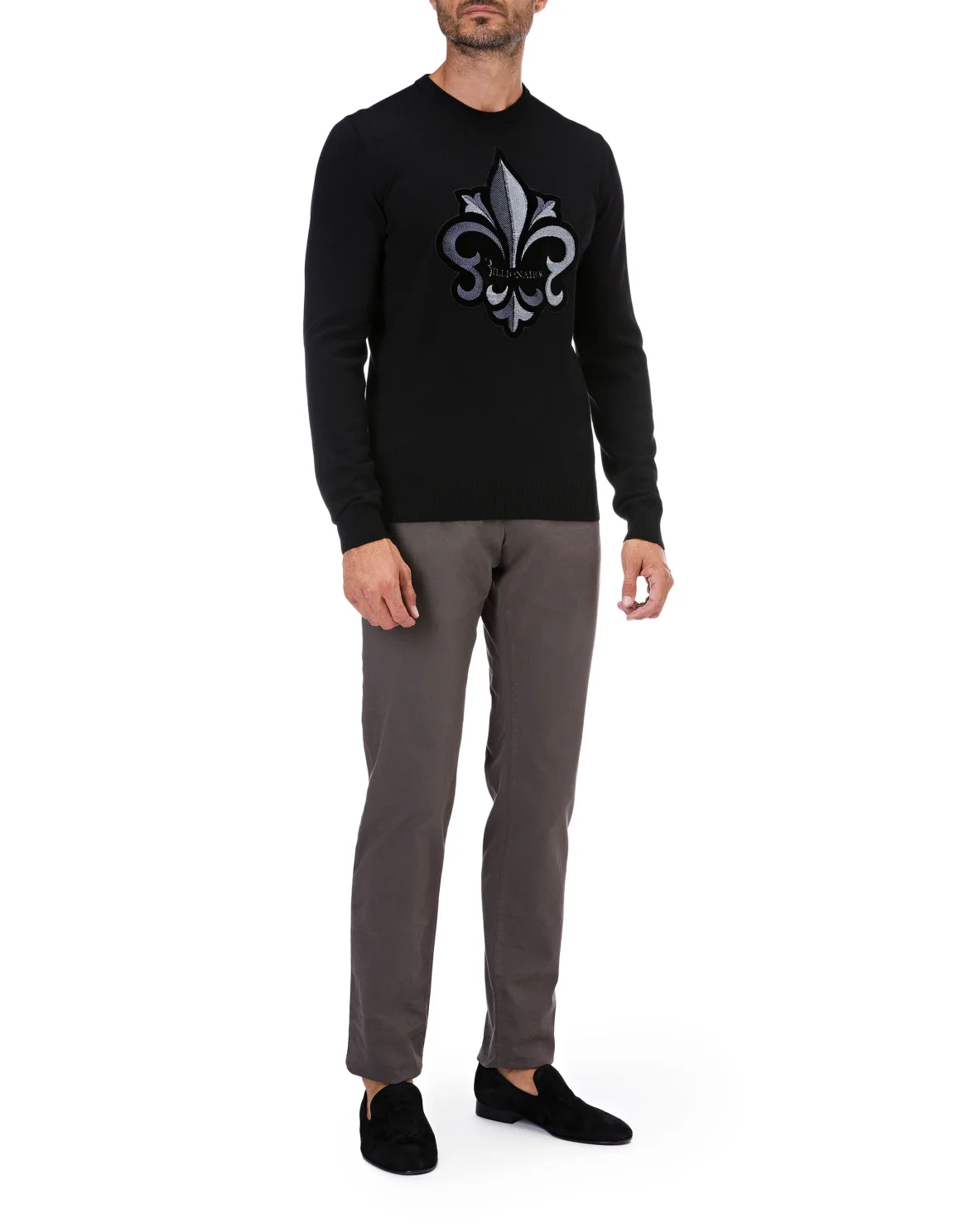 Pullover Round Neck LS Giglio, цвет: Черный