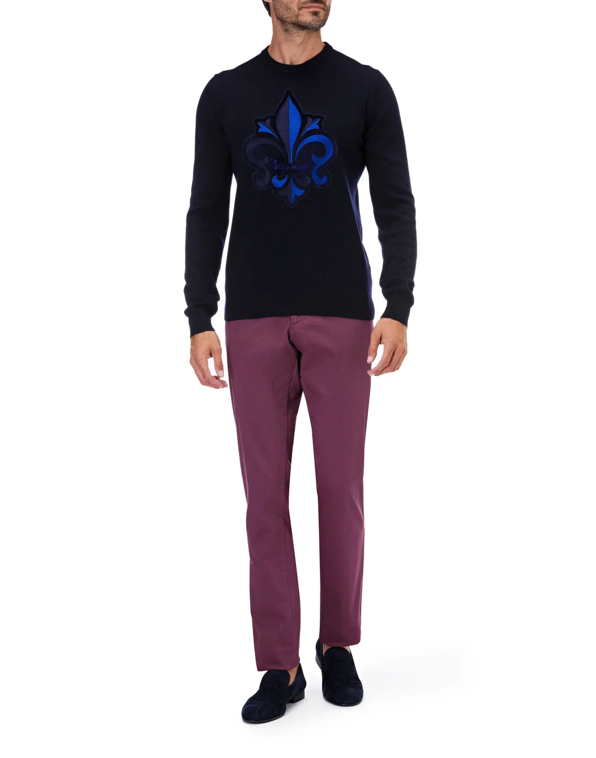 Pullover Round Neck LS Giglio, цвет: Синий