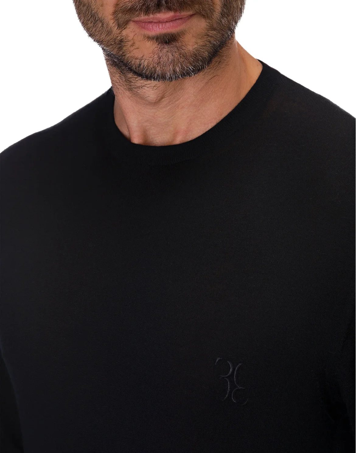 Pullover Round Neck LS Double B, цвет: Черный