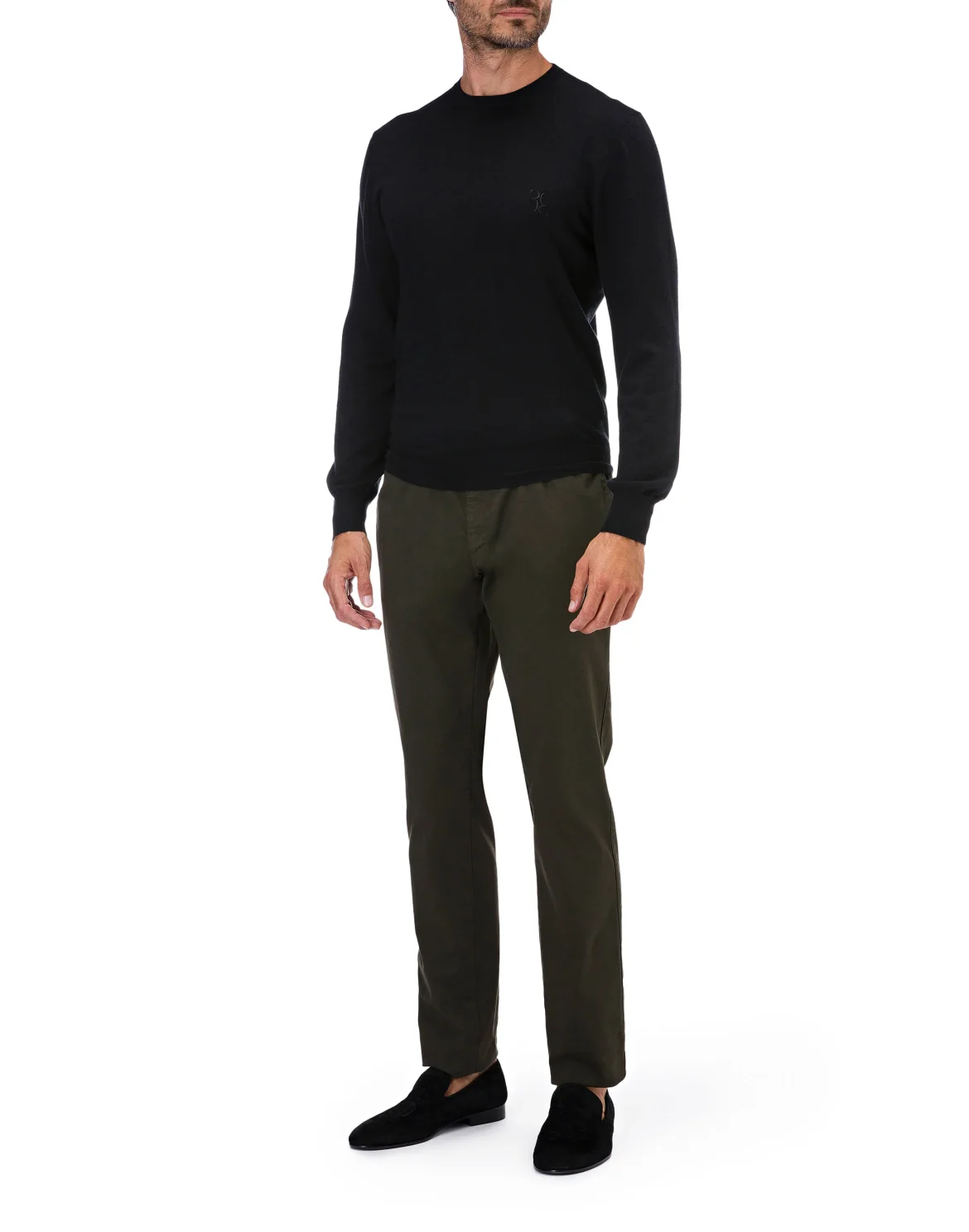 Pullover Round Neck LS Double B, цвет: Черный