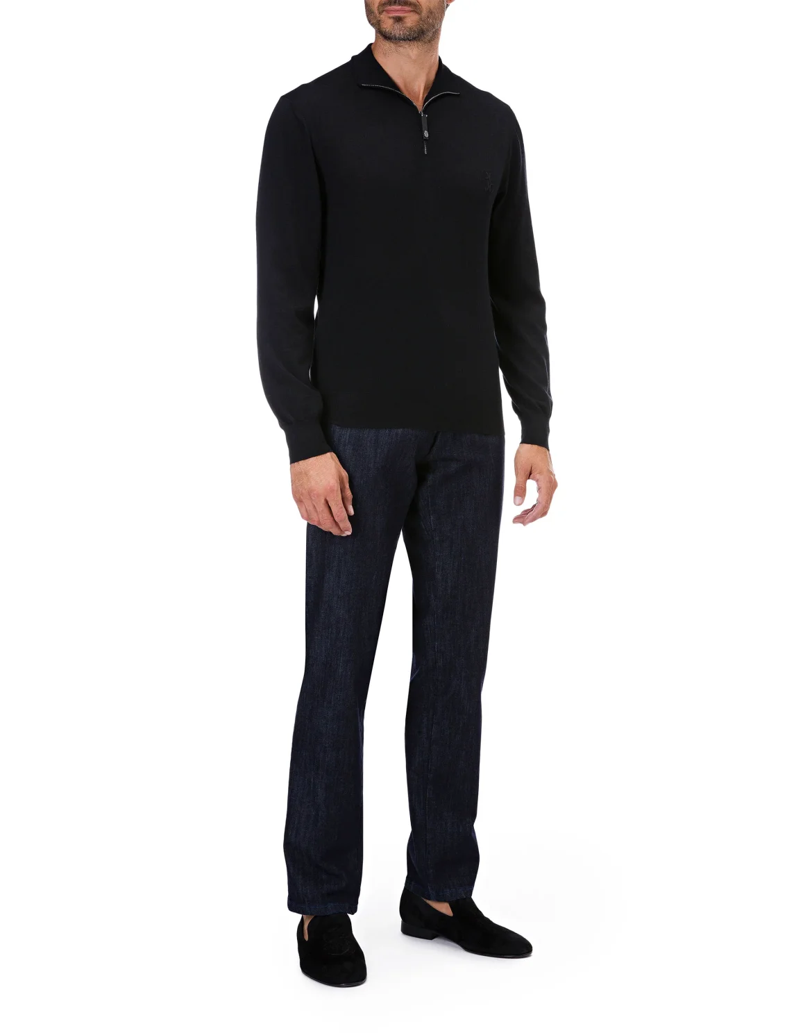 Pullover zip mock Double B, цвет: Черный