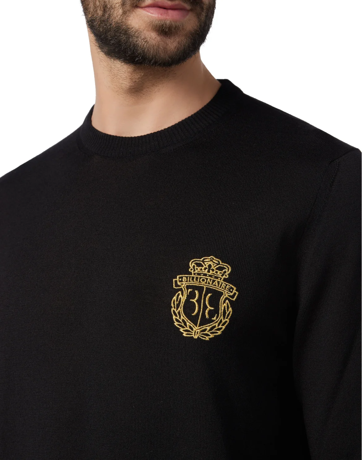 Pullover Round Neck LS Crest, цвет: Черный