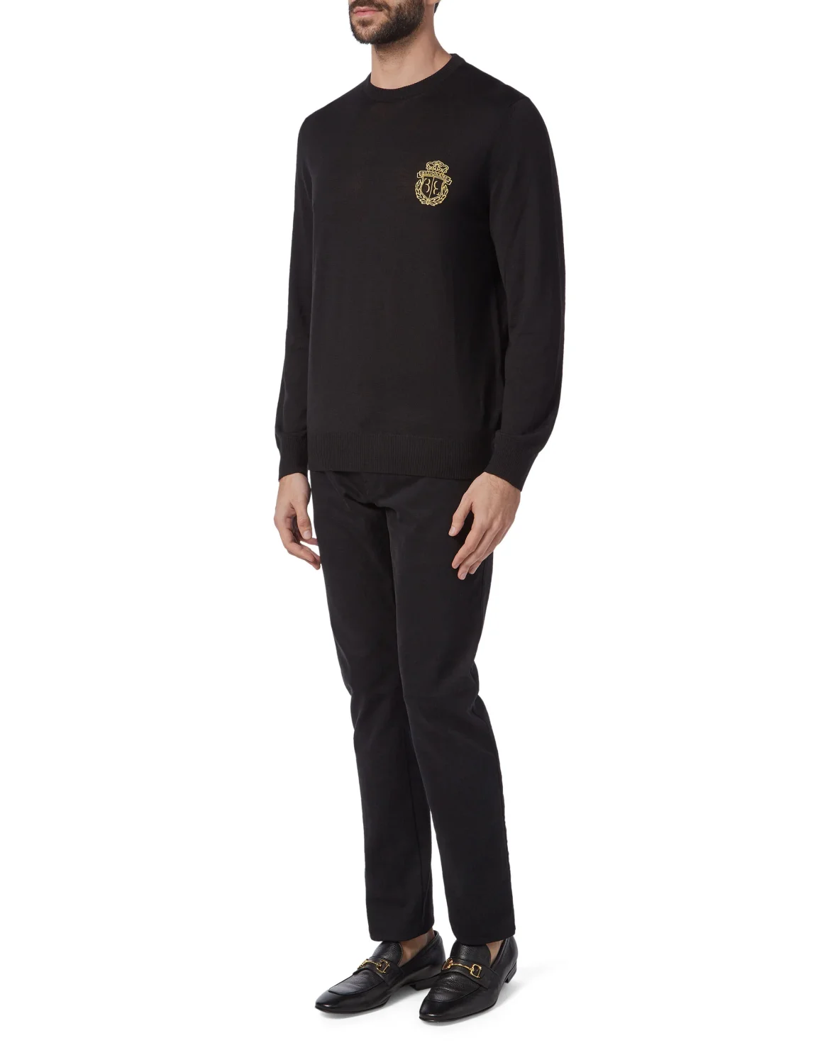 Pullover Round Neck LS Crest, цвет: Черный