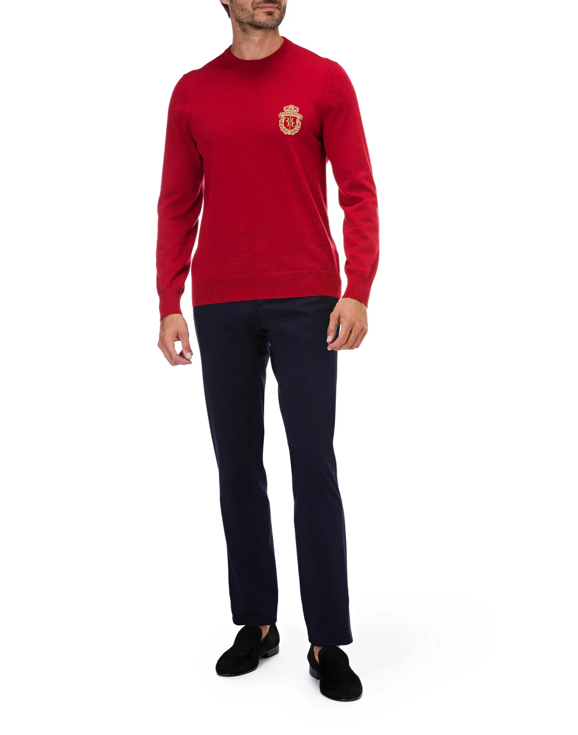 Pullover Round Neck LS Crest, цвет: Красный