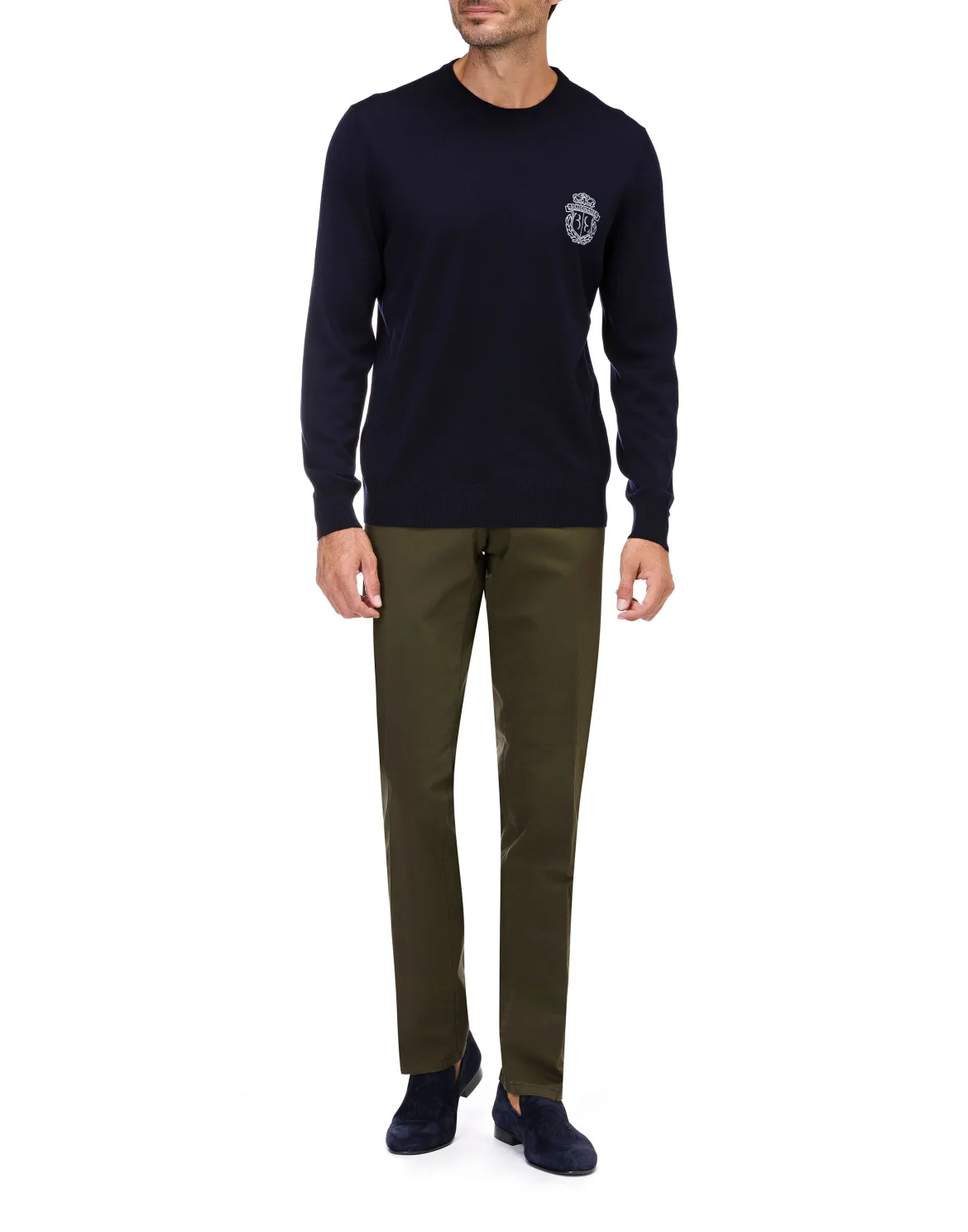 Pullover Round Neck LS Crest, цвет: Синий