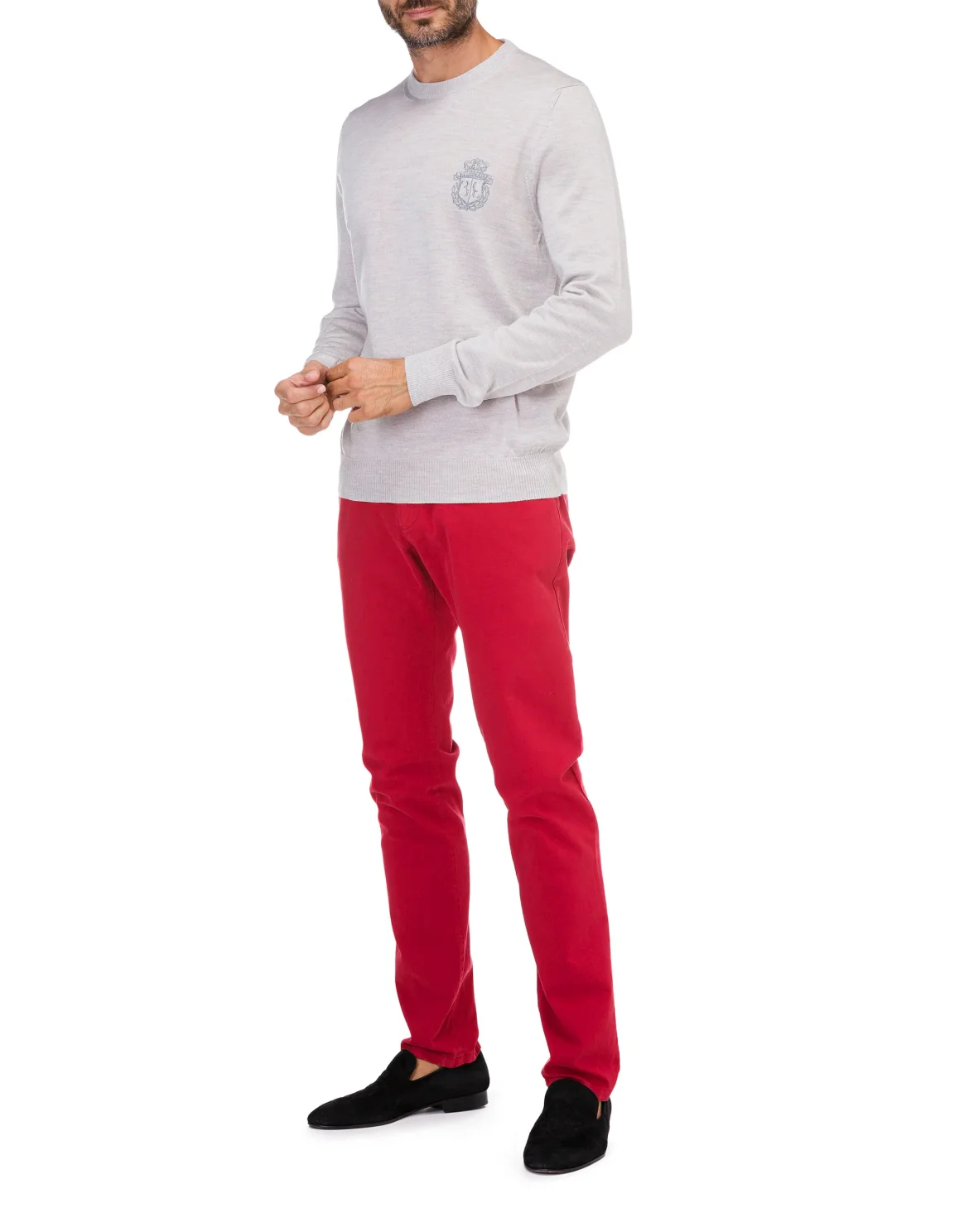 Pullover Round Neck LS Crest, цвет: Серый