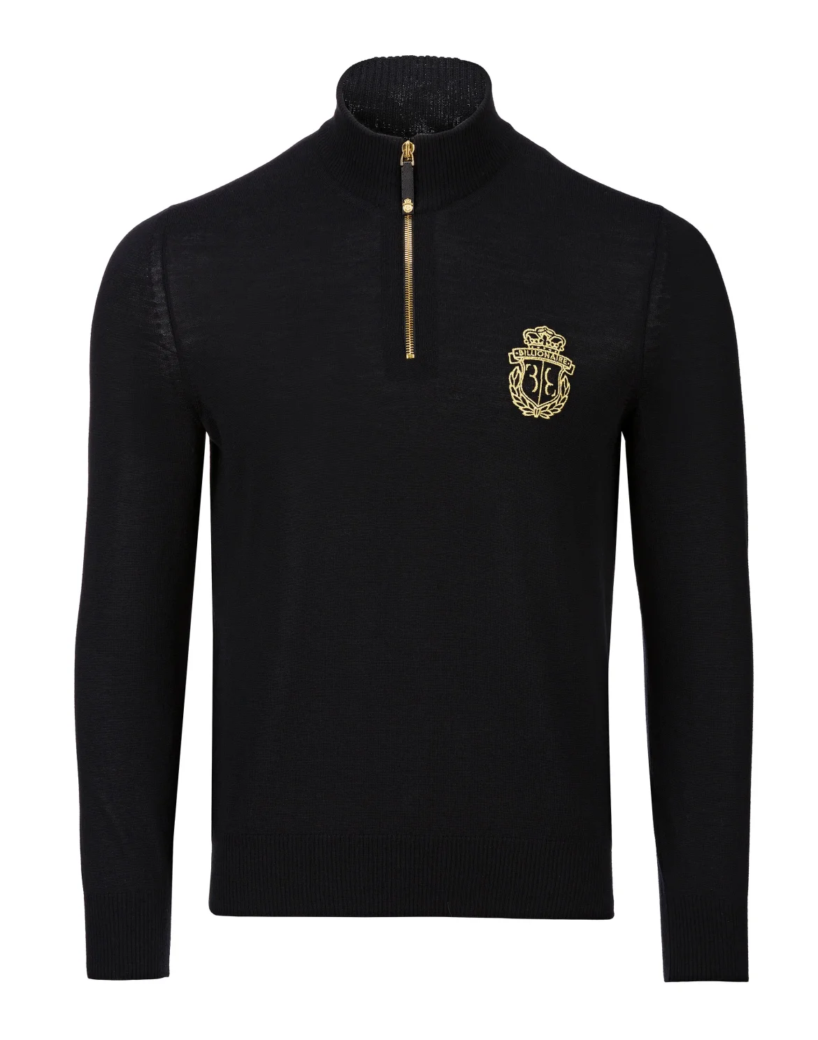Pullover zip mock Crest, цвет: Черный