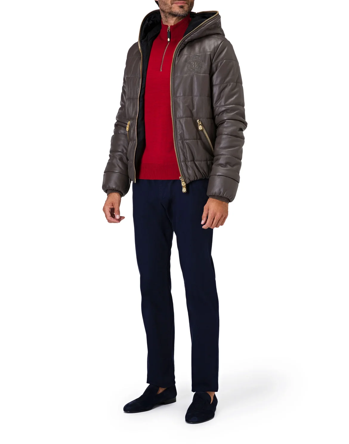 Pullover zip mock Crest, цвет: Красный