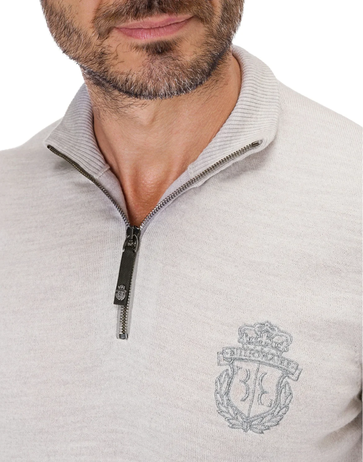 Pullover zip mock Crest, цвет: Серый