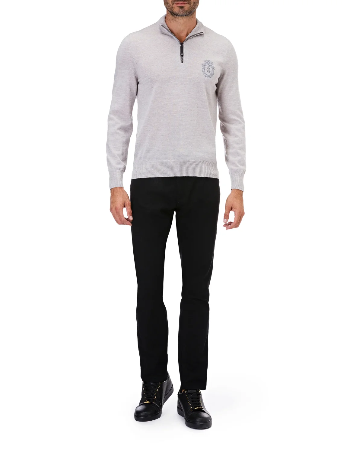 Pullover zip mock Crest, цвет: Серый
